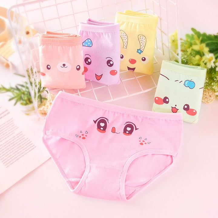 Factory Price Little Girl Panties Cartoon Print Cute Baby Underwear 100% Cotton