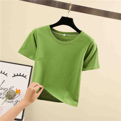 Fashion Wholesale Spring Oversize Blank Yoga Top Women Tees Cropped Plain T Shirt For Ladies