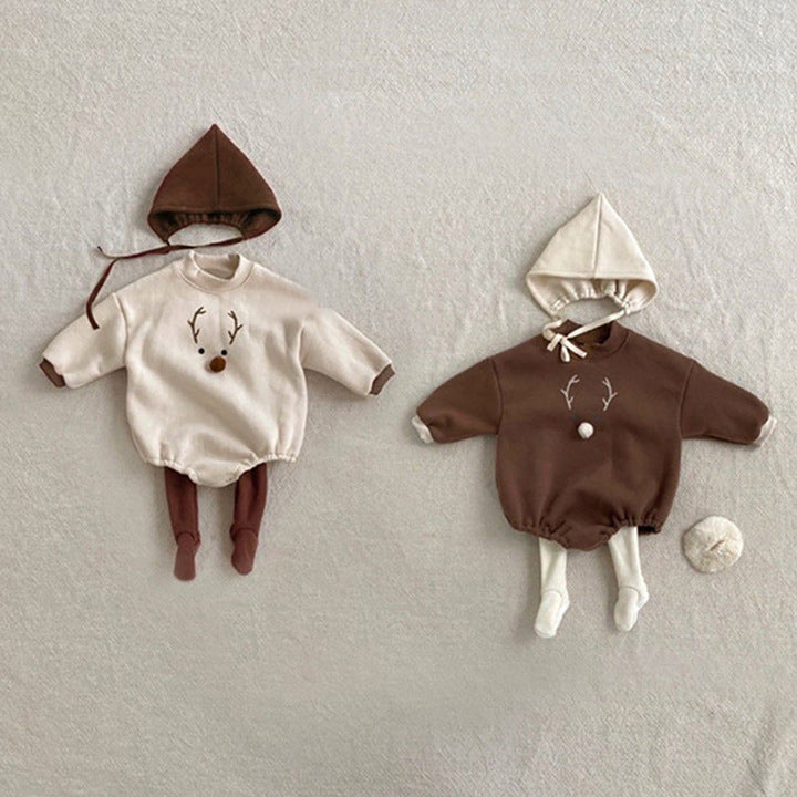 Autumn Winter Newborn Infant Toddler Boys Girls Clothes Casual Christmas Long Sleeve O-Neck Sherpa Unisex Baby Bodysuit