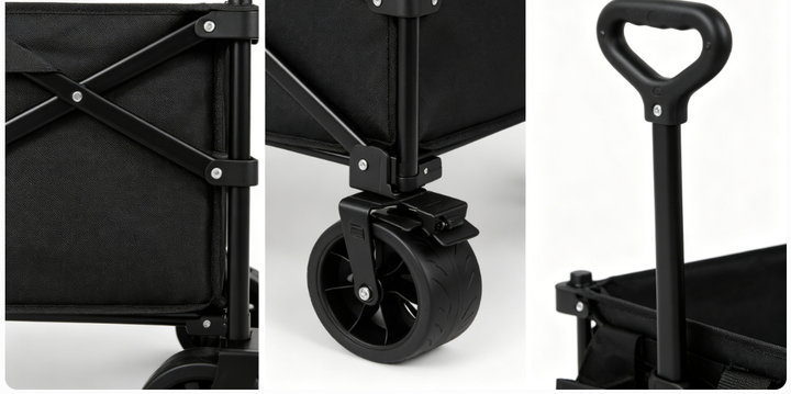 Foldable Collapsible Wagon Multi-Purpose Outdoor Cart for Picnic Camping with Easy Push Wheels.