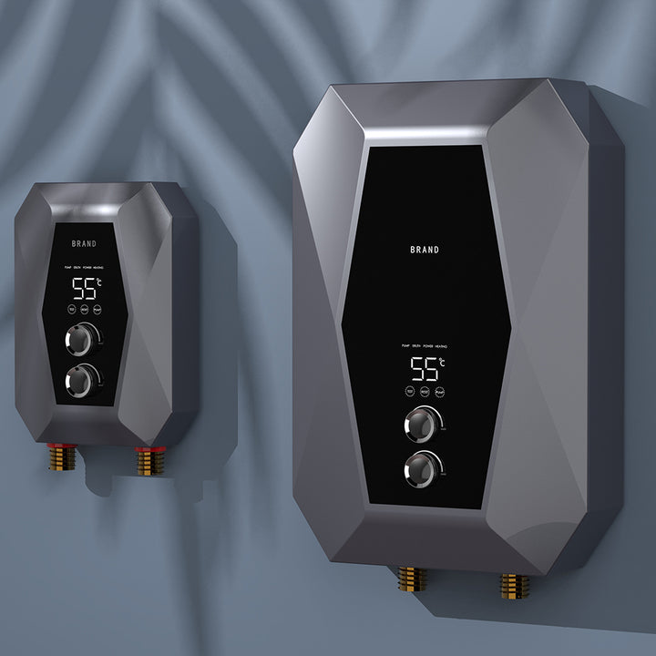 High Power 5500W Electric Water Heater Tankless Instant Shower Heater with Flow Detection and Energy Usage Display