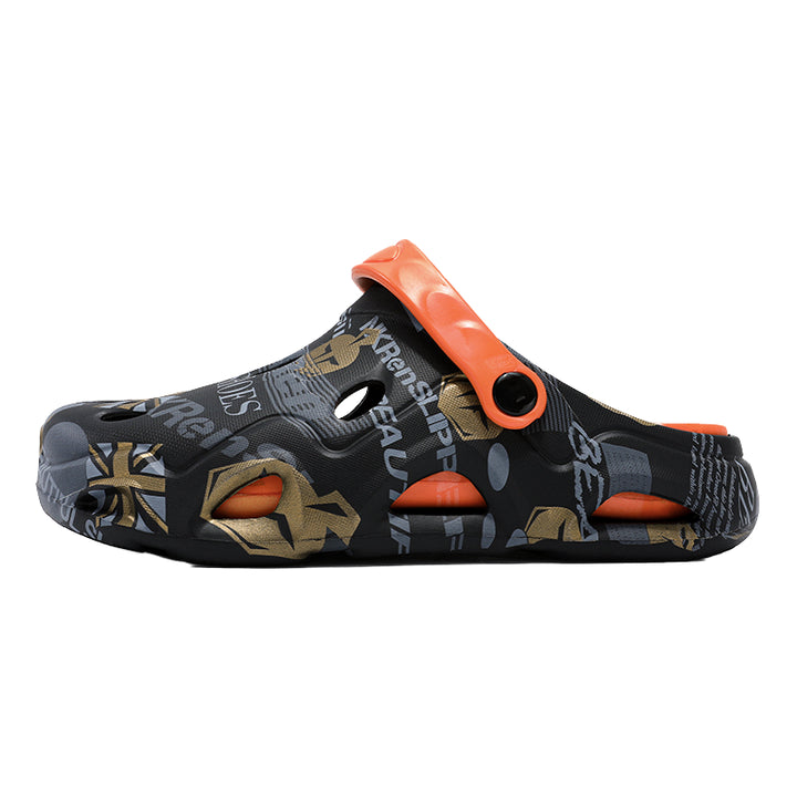Men's Summer Sporty Printed Eva Sandals Breathable Lightweight Thick-Soled Platform Slippers for Men