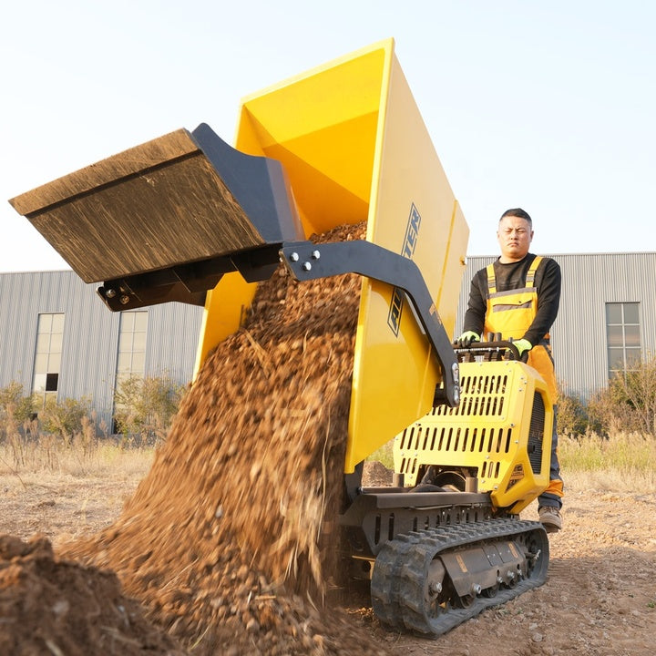 AUSTTER 800Kg Mini Track Crawler Small Mini Dumper Tracked Crawler Mini Dumper with Ducar Loncin Gasoline Engine