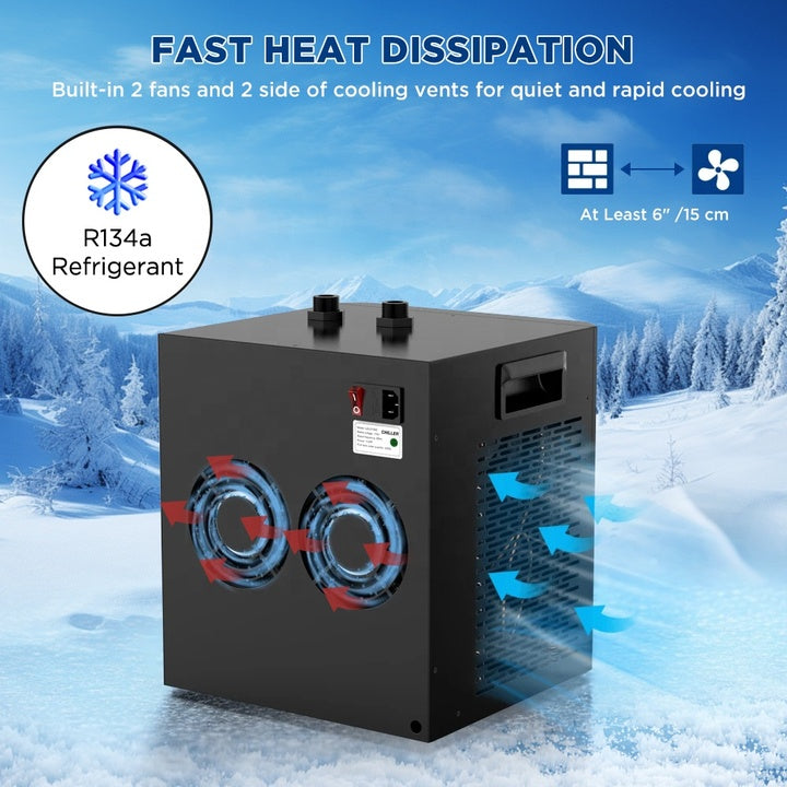 Source Factory 1/3 HP 79gal Aquarium Chiller Ice Bath Chiller Both Cooling System Chiller for Cold Plunge Pools/fish Farming