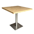 Customizable Square Metal Base Wooden Restaurant Tables Industrial Dining Table for Restaurant Cafe Pub Bistro