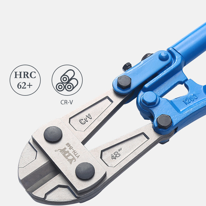 YTH Heavy Duty CRV Steel Bolt Cutter with TPR Handle for Cutting Steel Bars Steel Wires Iron Wires and Lock Opening