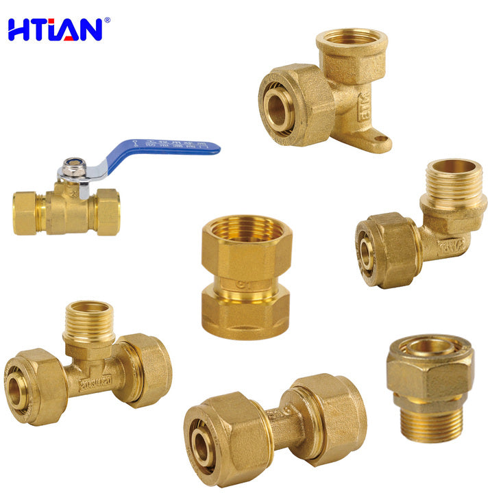 PEX Fittings Such As Three-way Elbows Joints and Various Other Accessories for PEX Pipes