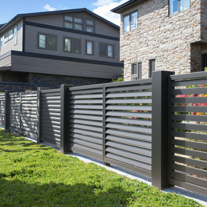 Solar Outdoor Garden Fence Panels Perforated Aluminium Guide External Door Aluminium Alloy Frame Solar Powered