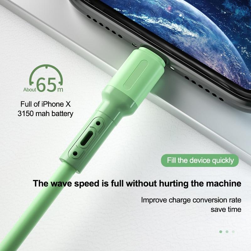 usb cable for iphone 12 11 pro max x xr xs 8 7 6 6s 5 5s fast data charging charger usb wire cord liquid silicone cable 1 1 5 2m
