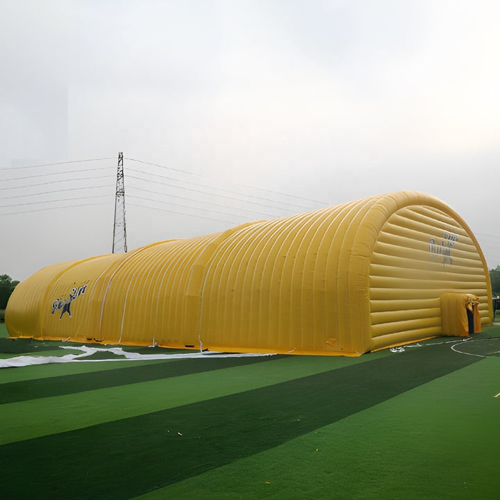 Custom Yellow Windproof Pvc Sports Soccer Court Inflatable Sports Arena Football Pitch air Dome Giant Inflatable Tunnel Building