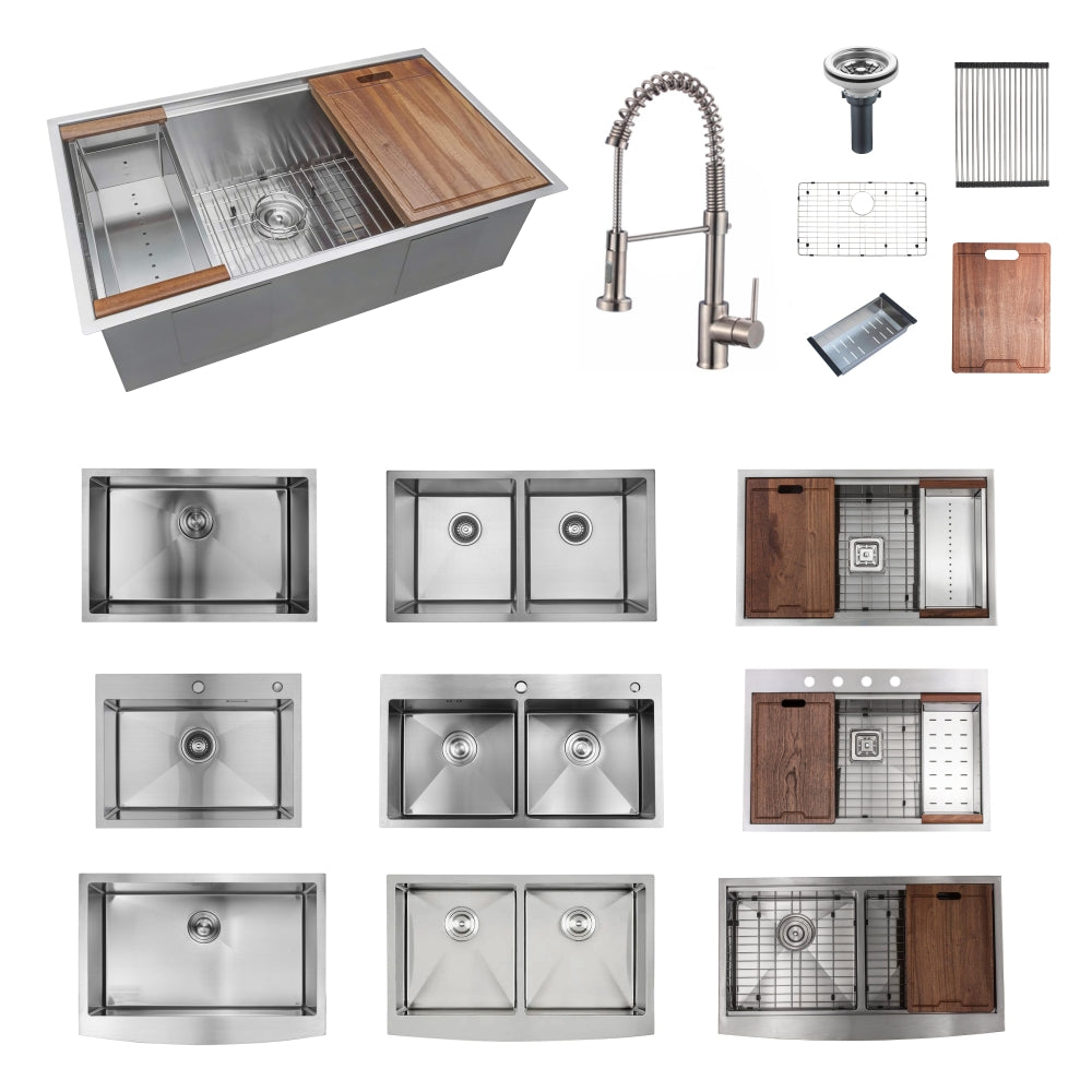 Modern Rectangular Single Bowl 304 Stainless Steel Kitchen Sink With Accessories