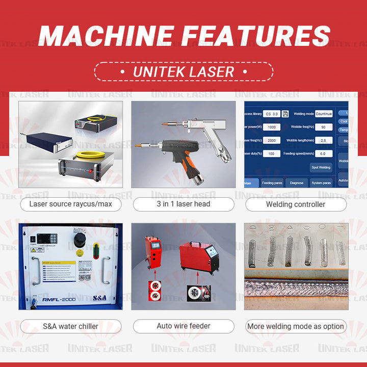 Hot Sale 3 in 1 CNC 1500w 2000w Unitek Laser 4 in 1 Fiber Laser Welding Machine with Competitive Price