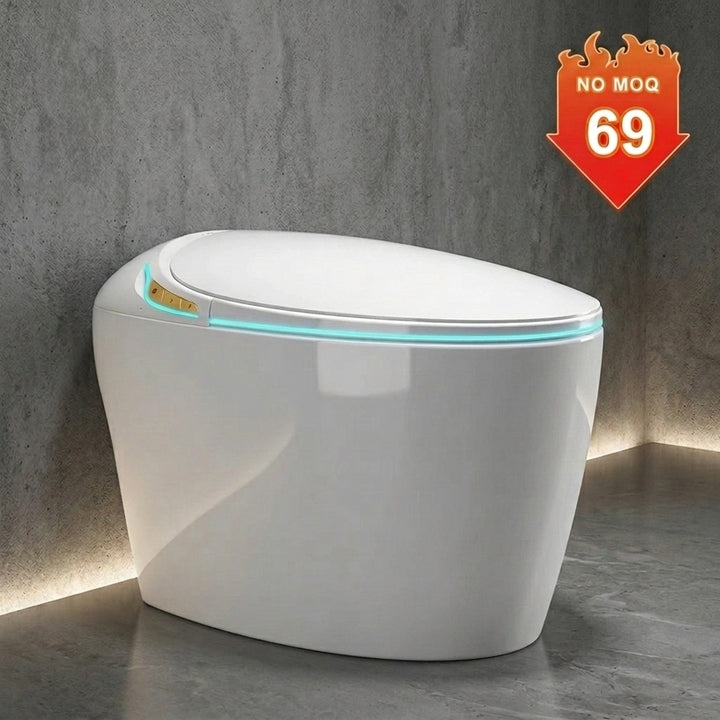 Intelligent Smart Toilet Self Clean Auto Open Sensor Flush Siphonic Floor Mounted WC S-trap Drainage