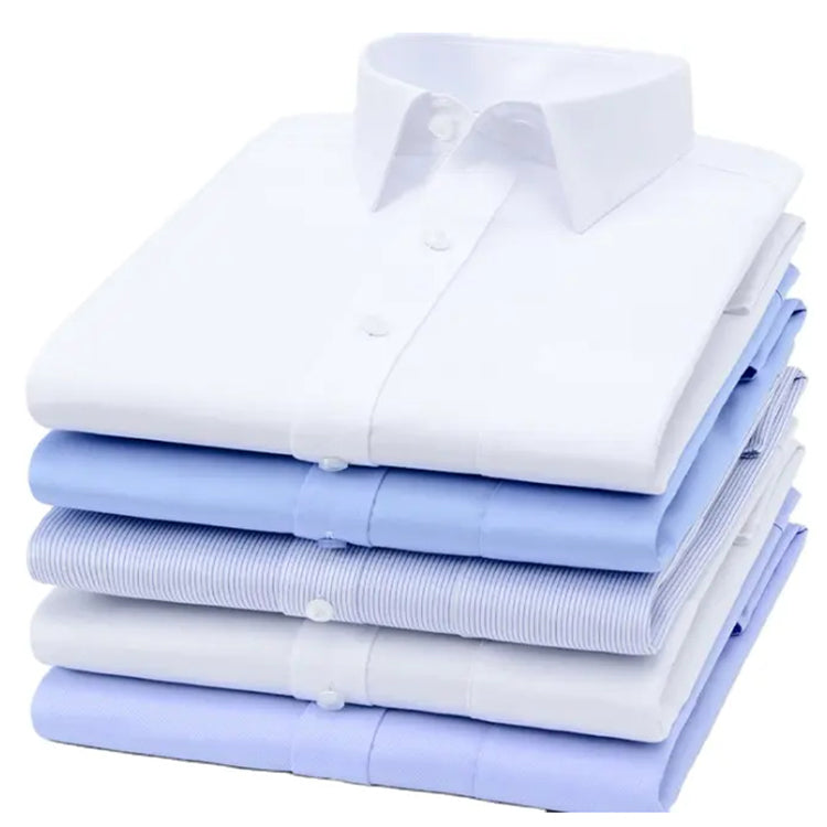 Custom Logo Long / Short Sleeve Casual Business Flannel Shirts 100% Cotton Office Dress Shirt Men Wholesale