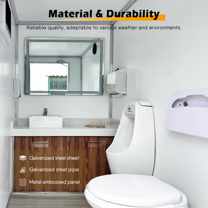 JINLIJING Factory Custom White Portable Restroom Toilets Luxury Double Mobile Toilet Trailer for Sale