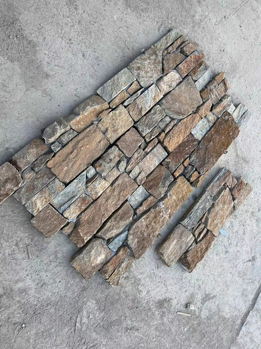 Outdoor Exterior Rusty Slate Natural Stacked Stone Veneer Wall Cladding