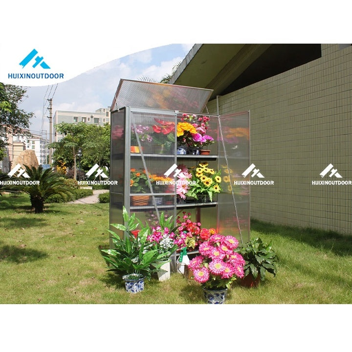 Aluminium Frame Mini Indoor Garden Greenhouse Small Transparent Lean Conservatory Nature Easily Assembled Hobby Greenhouse PC