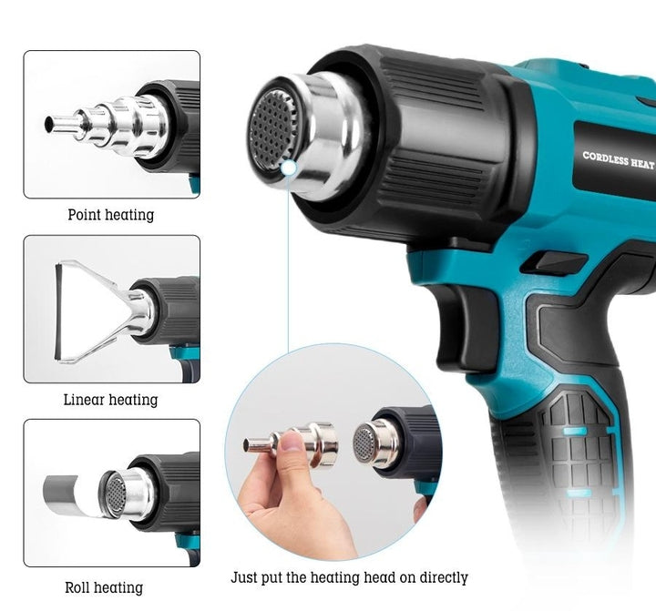 Oem High Power Lithium Battery Hot Air Gun Temperature Adjustable Industrial & Diy Hair Dryer And Heat Shrink Machine