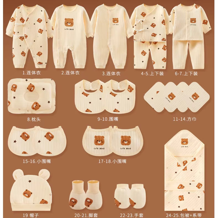 Newborn Gift Box Newborn Baby Clothes Autumn Winter Suit Full Month Infant Baby Clothing Sets