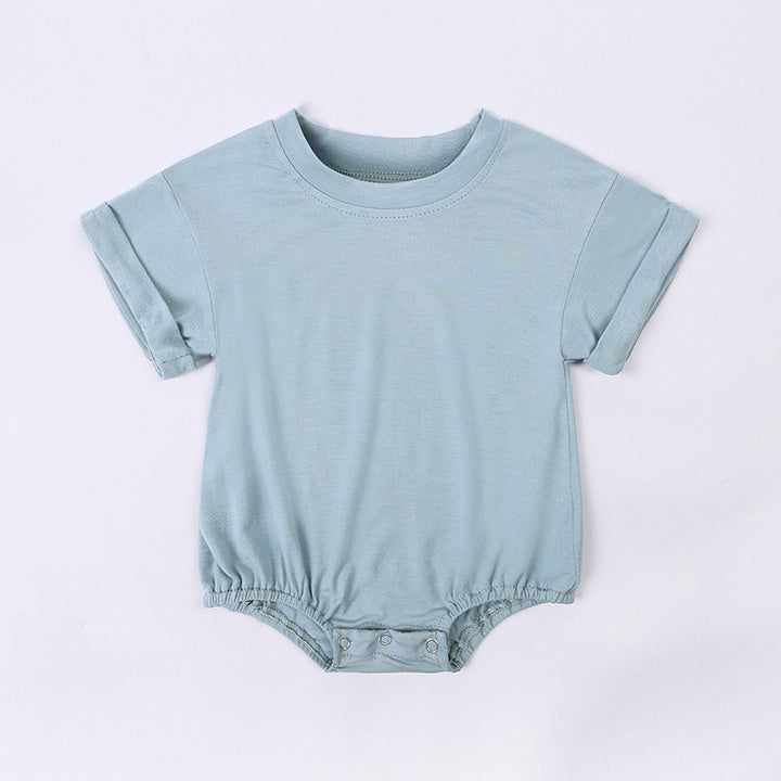 RTS Newborn Baby Bamboo Viscose Spandex Romper Infant Soft Fabric Short Sleeve Jumpsuit Toddler Summer Bubble Onesie OEM/ODM