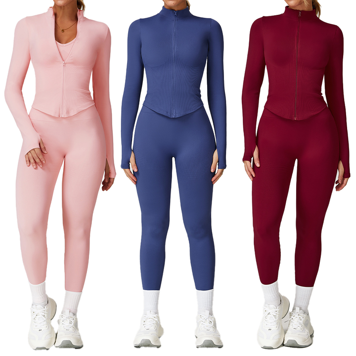 Women Seamless Sets for Outdoor Sports Quick Dry Yoga Jacket and Leggings Women Yoga Suits