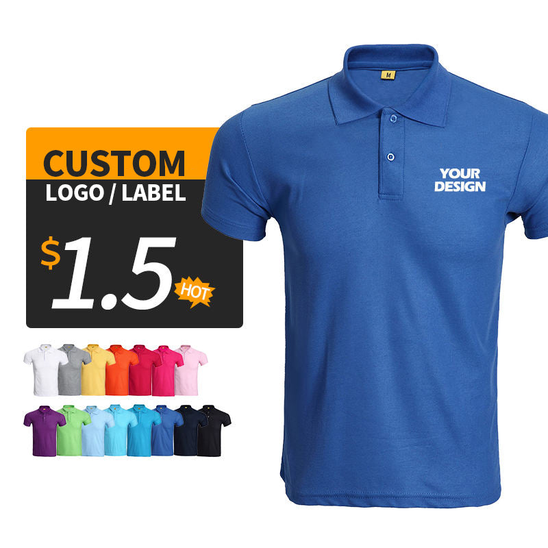 Blank Logo Custom Printing Men's T Shirt Tshirt Cotton Plain Golf Polo Shirt