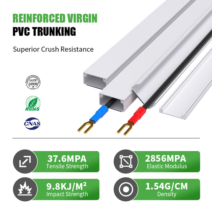 Wholesale PVC Cable Trunking 25x16 Conduit White Electric Wire with Adhesive Protection Wiring Ducts at Competitive Price