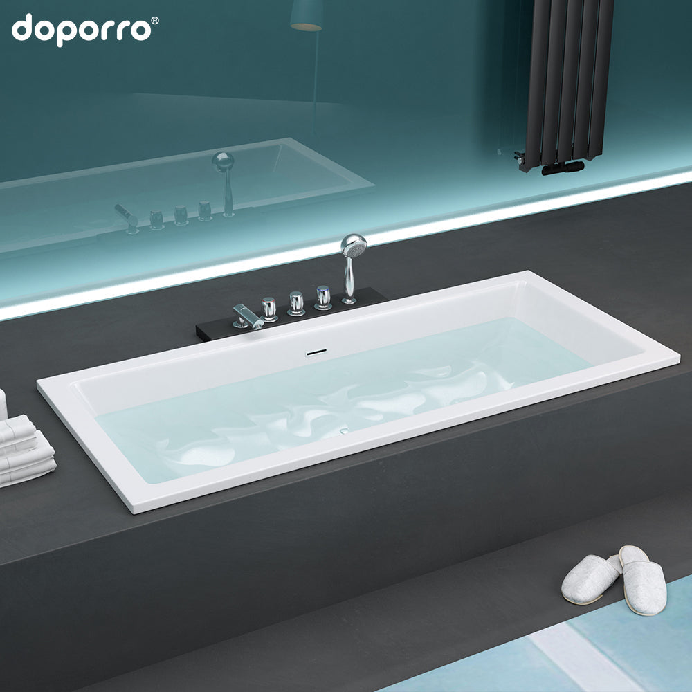 White drop in deep soaker Acrylic material 71 inch   bath tub