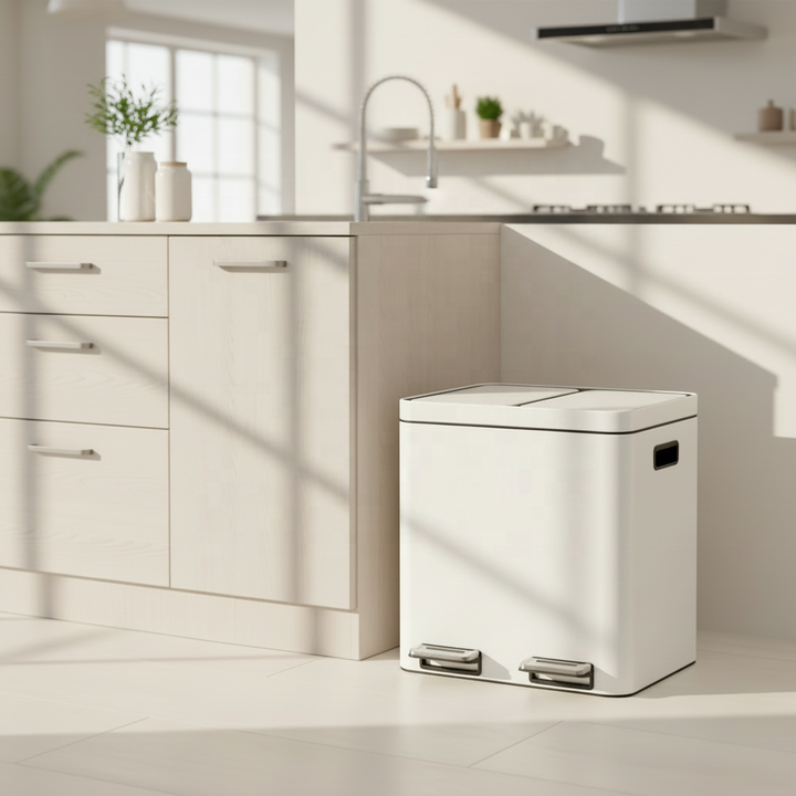 Innovative Modern Dual Compartments 30L Household Recycling Trash Can Kitchen Waste Bin