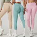 DFY High-Waisted Seamless Breathable Full Length Yoga Pants Cameltoe Peach Butt Lift Solid Style Plus Size Leggings