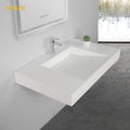 Wall-hung bathroom sink resin solid surface artificial stone wash basin