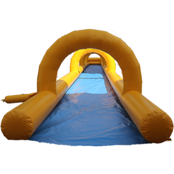 Custom Summer Outdoor 100m Long City Inflatable Water Sprinkler Arch Single lane Lawn Inflatable Water slip n Slide
