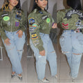 Winter Fall Trendy Women's Jacket Coat Embroidery Patchwork Crop Active Gym Sport Wear Baseball Bomber Jacket for Women Winter
