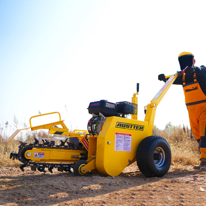 AUSTTER Professional Farm Using 7hp Gasoline Engine Ce Approved Power Trench Digger Mini Trencher