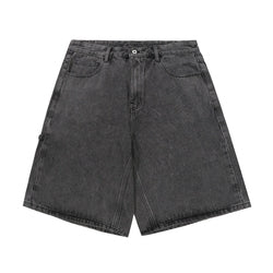 2022 Summer Vintage Washed Plain Loose Baggy men's Denim Jeans Shorts Factory Wholesale