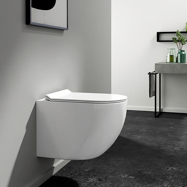Modern Design Wall Hung Toilet with Concealed Tank and Round Bowl Practical Hanging Toilets
