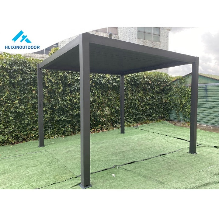 High Quality Manual Joystick Louvered Roof Aluminum Gazebo Pergola Pavilion for Patio