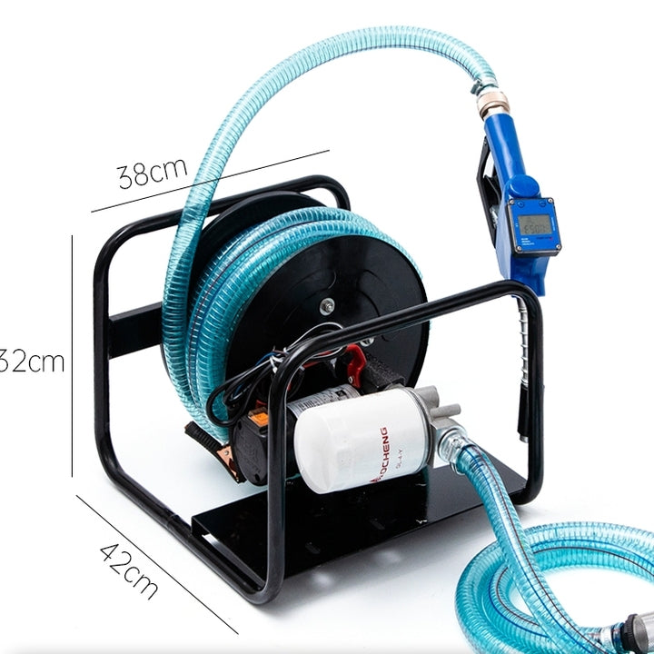Portable Diesel Pump Kit Installed Bracket with Hose Reel Nozzle 2022 NEW