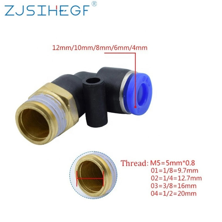 100 Pcs PL8-01 PL8-02 PL8-03Pneumatic Fittings Air Quick Connector