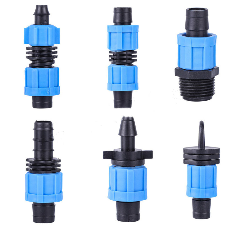 Drip Irrigation Fittings Drip Line Tape Pipe Connector 16mm Micro Irrigation Tape Fittings Pe Mini Valve