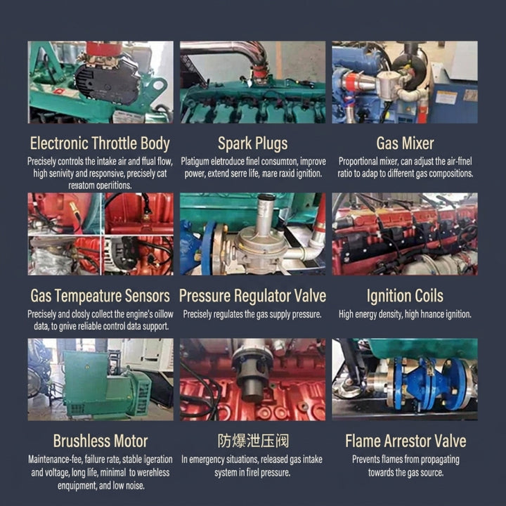 50kW Methanol Natural Gas Biogas Oilfield Gas High-Power Gas Generator Set Electric Start Water Cooling 380V Container-Type