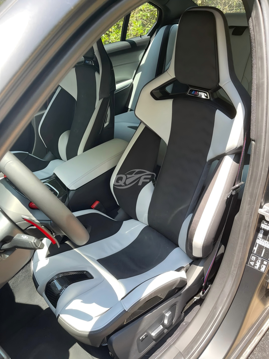 For BMW M2 G80 M3 G82 M4 Carbon Fiber Bucket Seat Special Napa Leather Wing Protection Cover Leg Rest