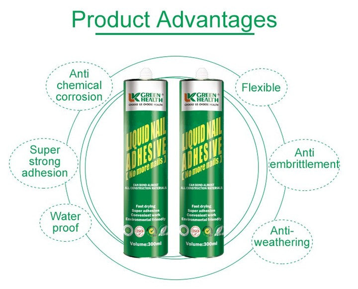 Transparent No More Nails Heavy Duty Multi-Purpose Nail-Free Adhesive Glue for Tile Wood-3 Grade Construction Woodworking Use