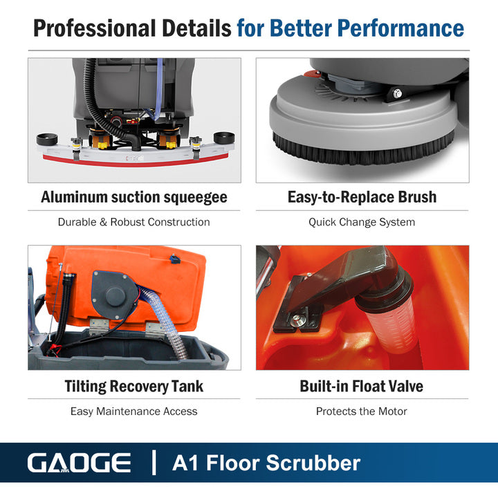 Gaoge Factory Whosale A1 Floor Cleaning Machine Concrete Scrubber Tile Cleaning Machine Floor Scrubber Drier for Warehouse