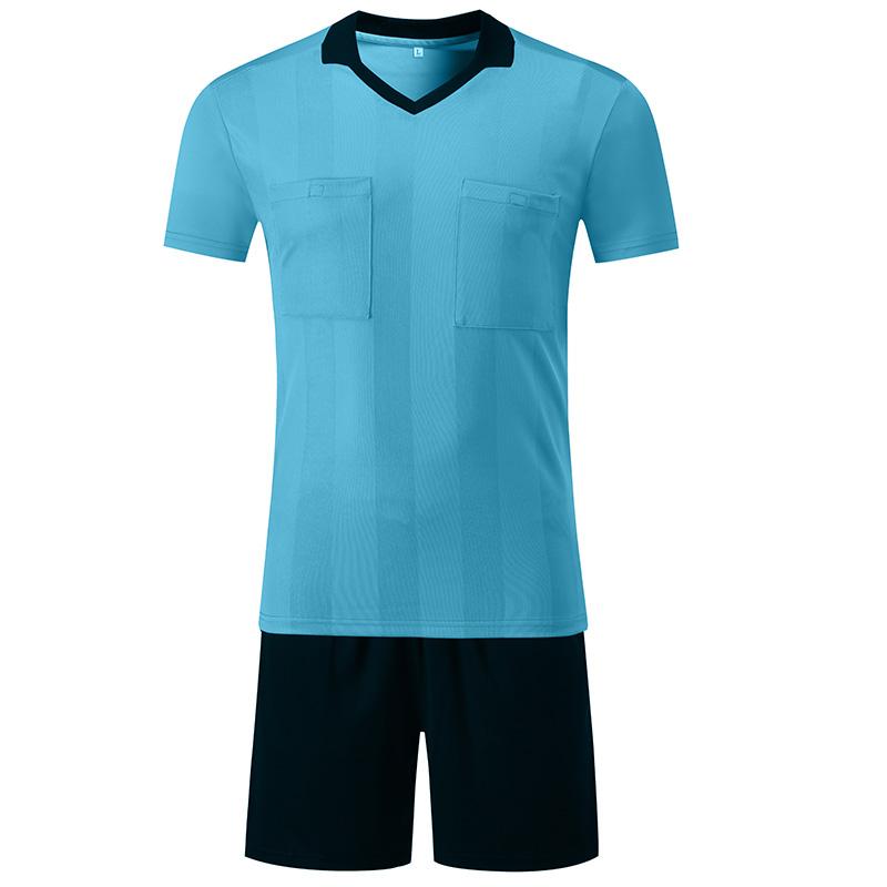 professional customized football referee jerseys referee shirt sets multi color optional v neck soccer judge uniforms