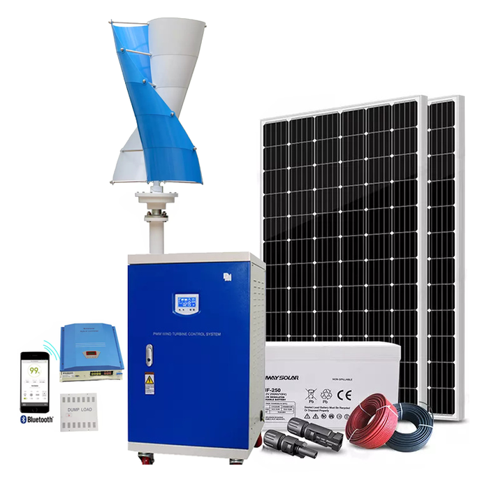 10KW Wind Turbine 5KW Solar Energy Systems Hybrid Solar Wind Power System MPPT Controller Lithium Ion Battery for Home Use