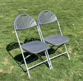Wholesale Hot Sale Cheap Modern Comfortable Durable School Event Party Garden Metal Hook Fan Back Steel Plastic Folding Chair