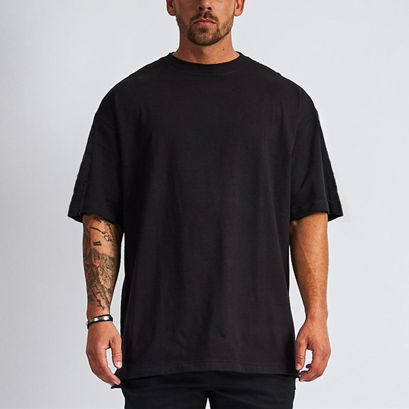 mens blank cotton tshirt loose drop shoulder design logo oversized custom t shirts