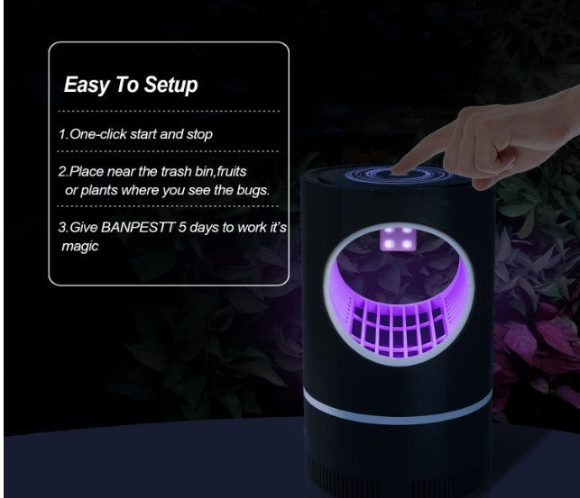 Indoor Fruit Fly Trap Attractive Lighting Suction Sticky Glue Board Bug Zapper Killer for Mosquito Gnat Flying Insect Catcher