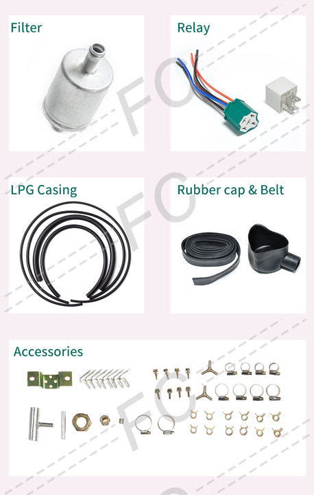 FC LPG Conversion Kit for 6-Cylinder Cars Complete Gas System for Trucks & SUVs (CE Certified)